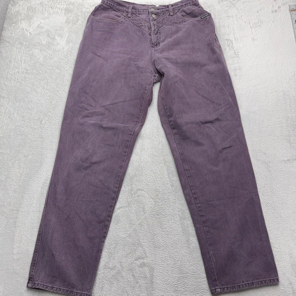 Vtg Rockies Jeans Womens 19/20 Bareback Purple High Waisted Western Denim